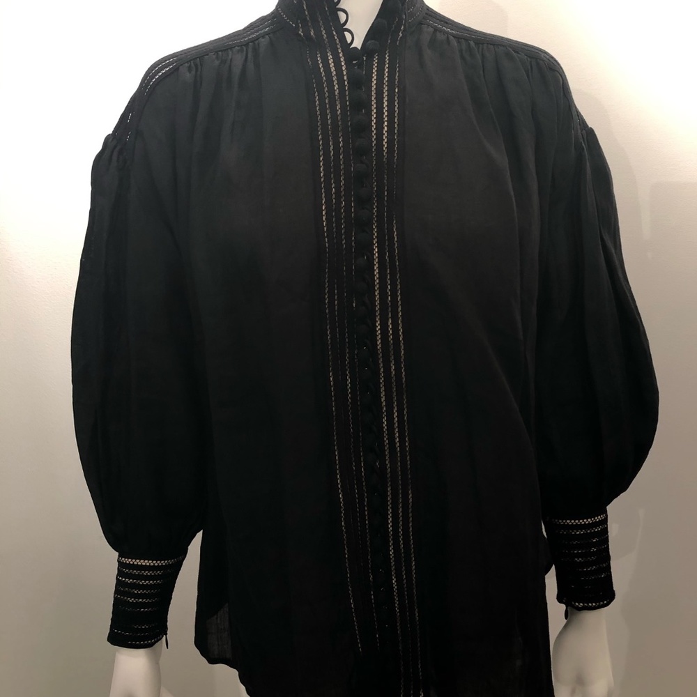 Zimmermann Black Button Up Top